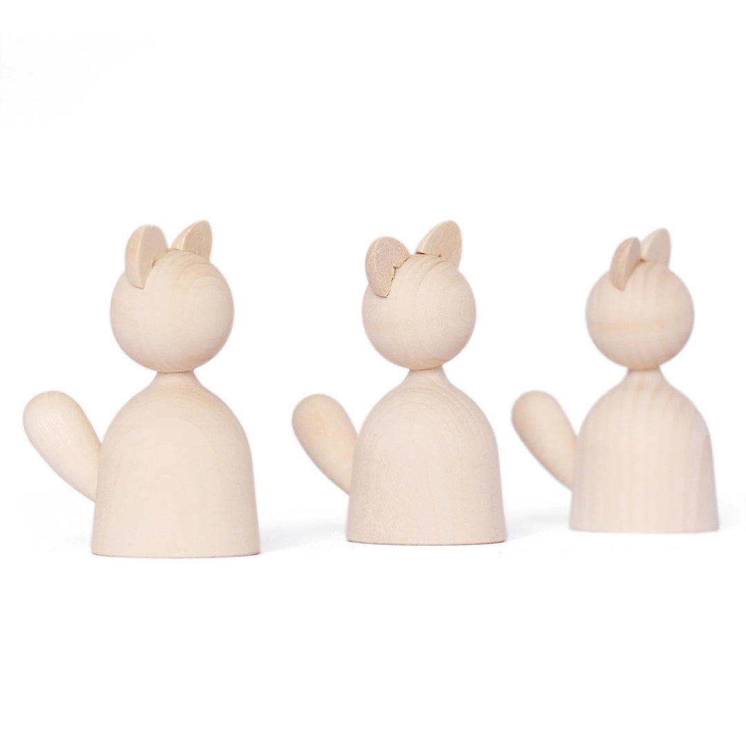 Set of figurines for painting Cats 3 pcs
