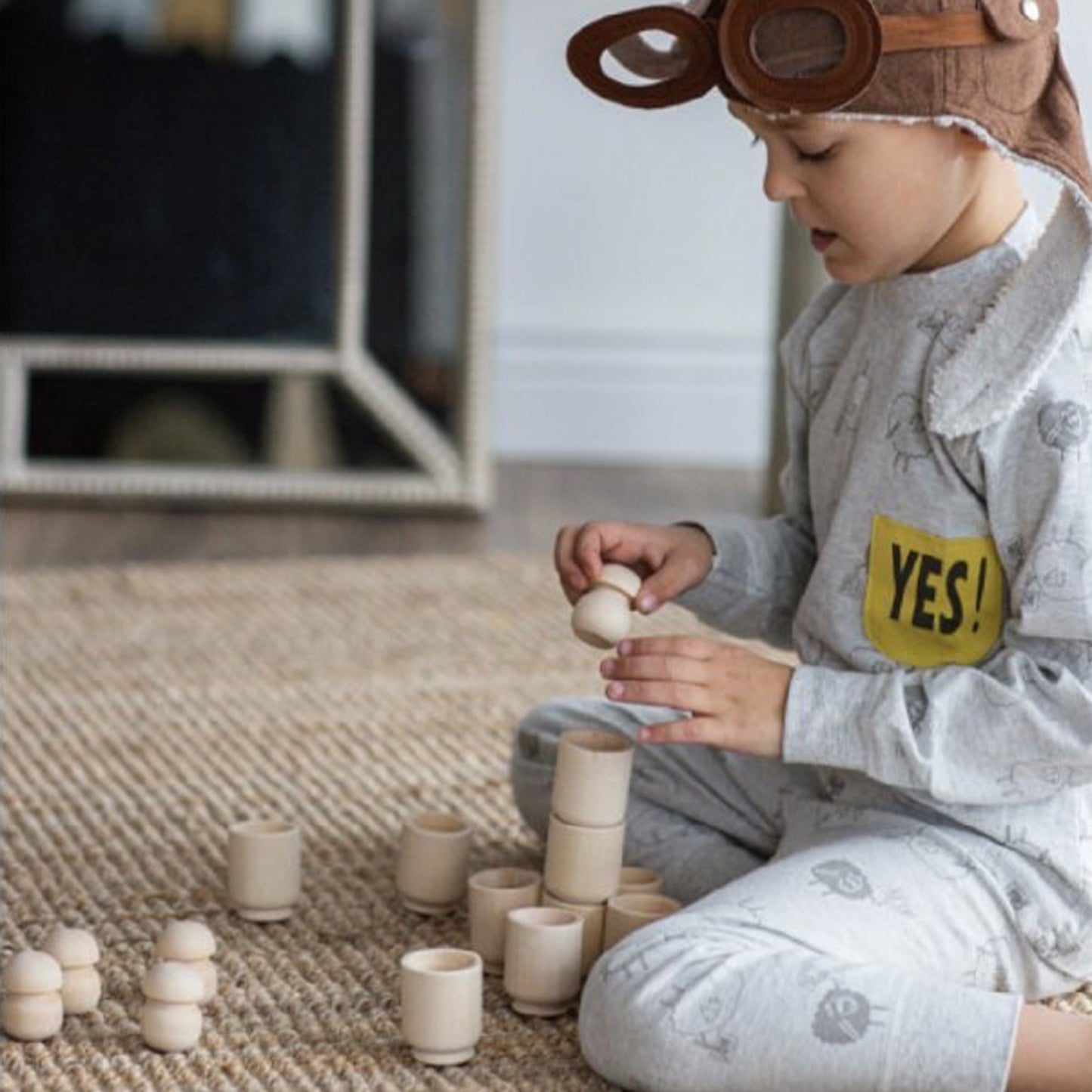 DIY 5 pcs Unfinished Wooden Mushroom Set