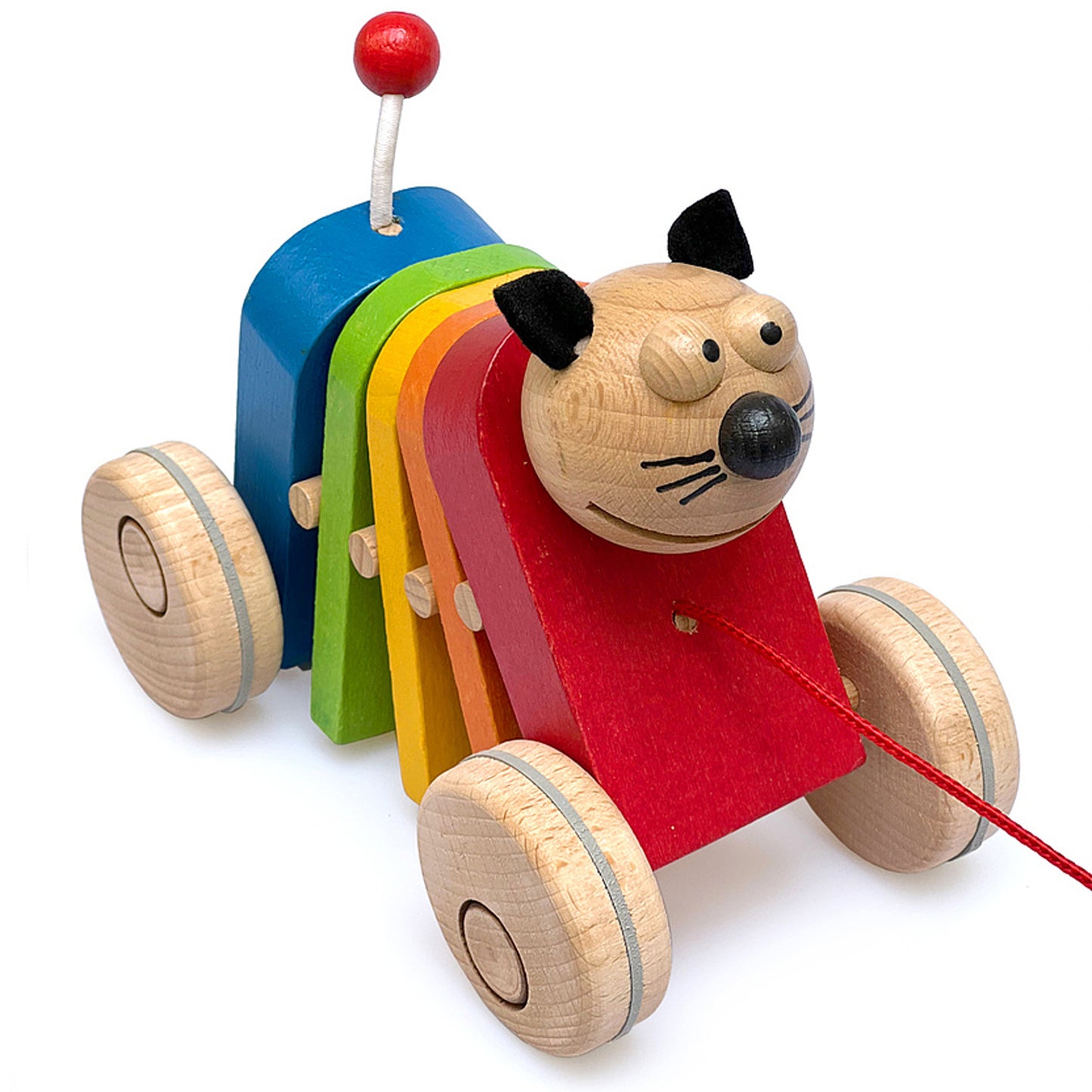 A toy on a string Rainbow cat