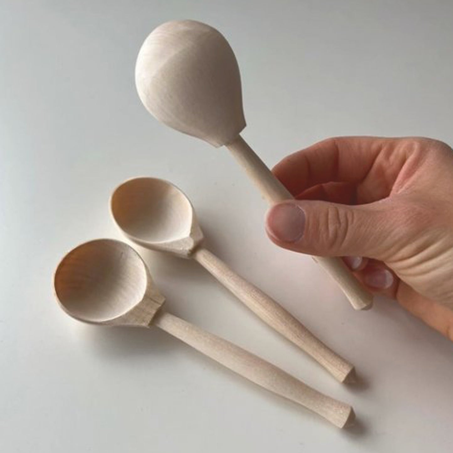 DIY 3 pcs Unfinished Wooden Spoons Set 14 cm