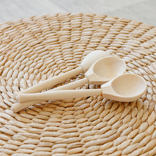 DIY 3 pcs Unfinished Wooden Spoons Set 14 cm