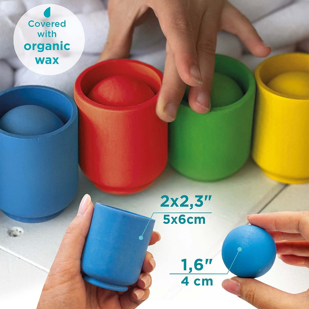 Large Balls in Cups: Starter Kit - 4 Balls 4 cm