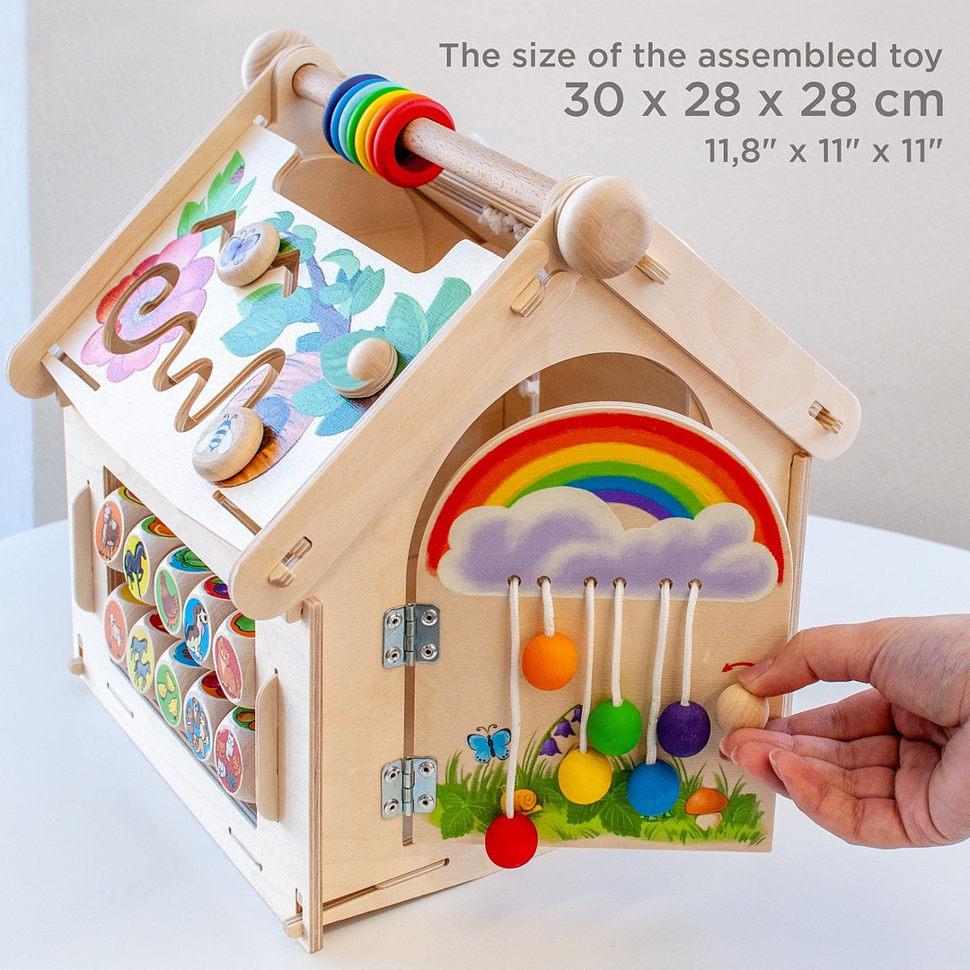 Wooden toy "Busy board house"
