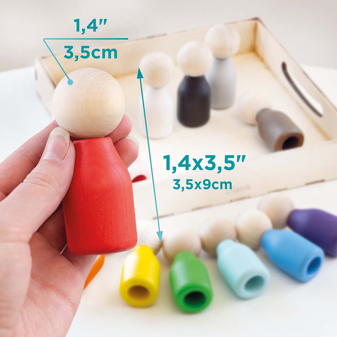 Wooden Montessori game "Peg dolls"