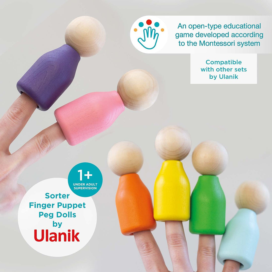 Wooden Montessori game "Peg dolls"