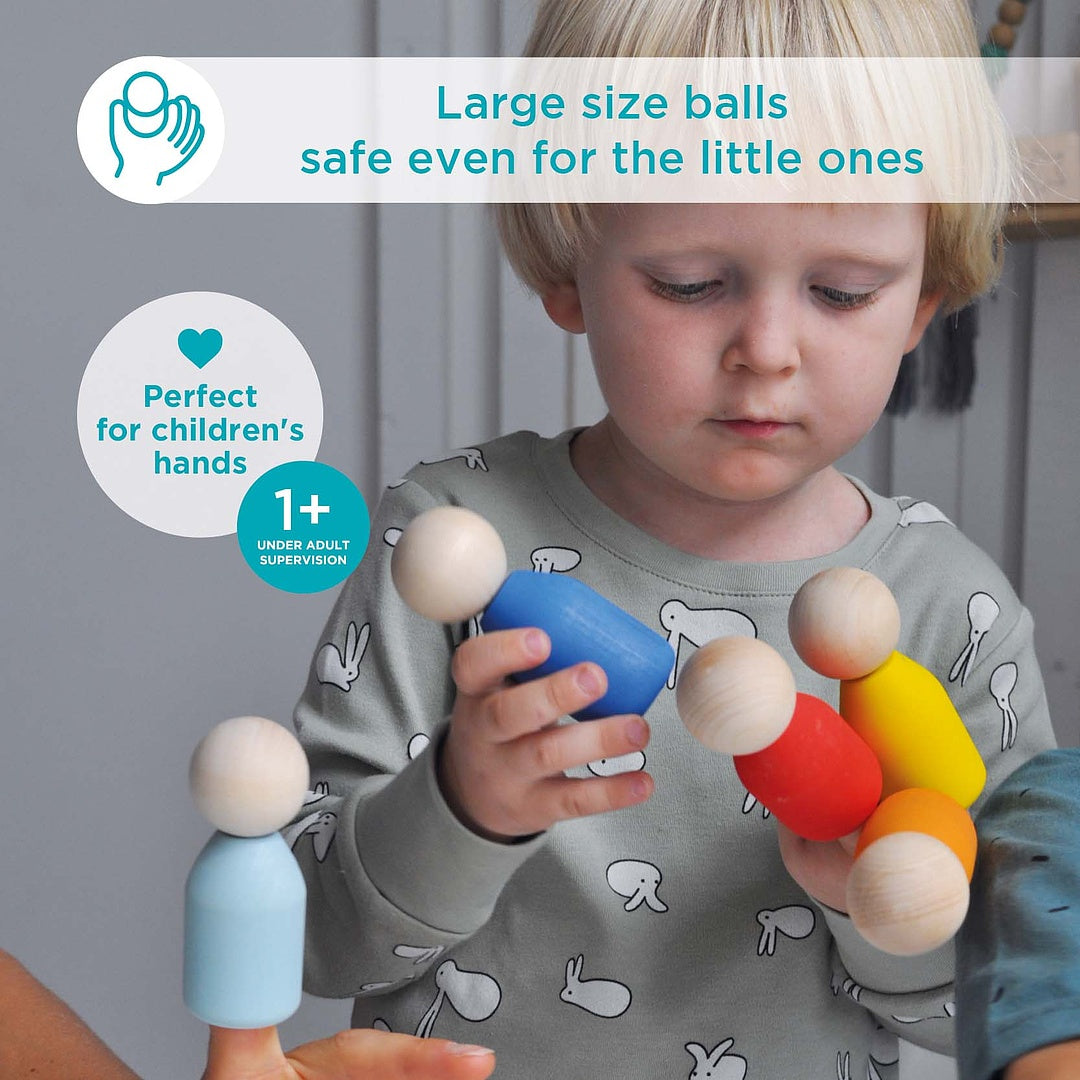 Wooden Montessori game "Peg dolls"
