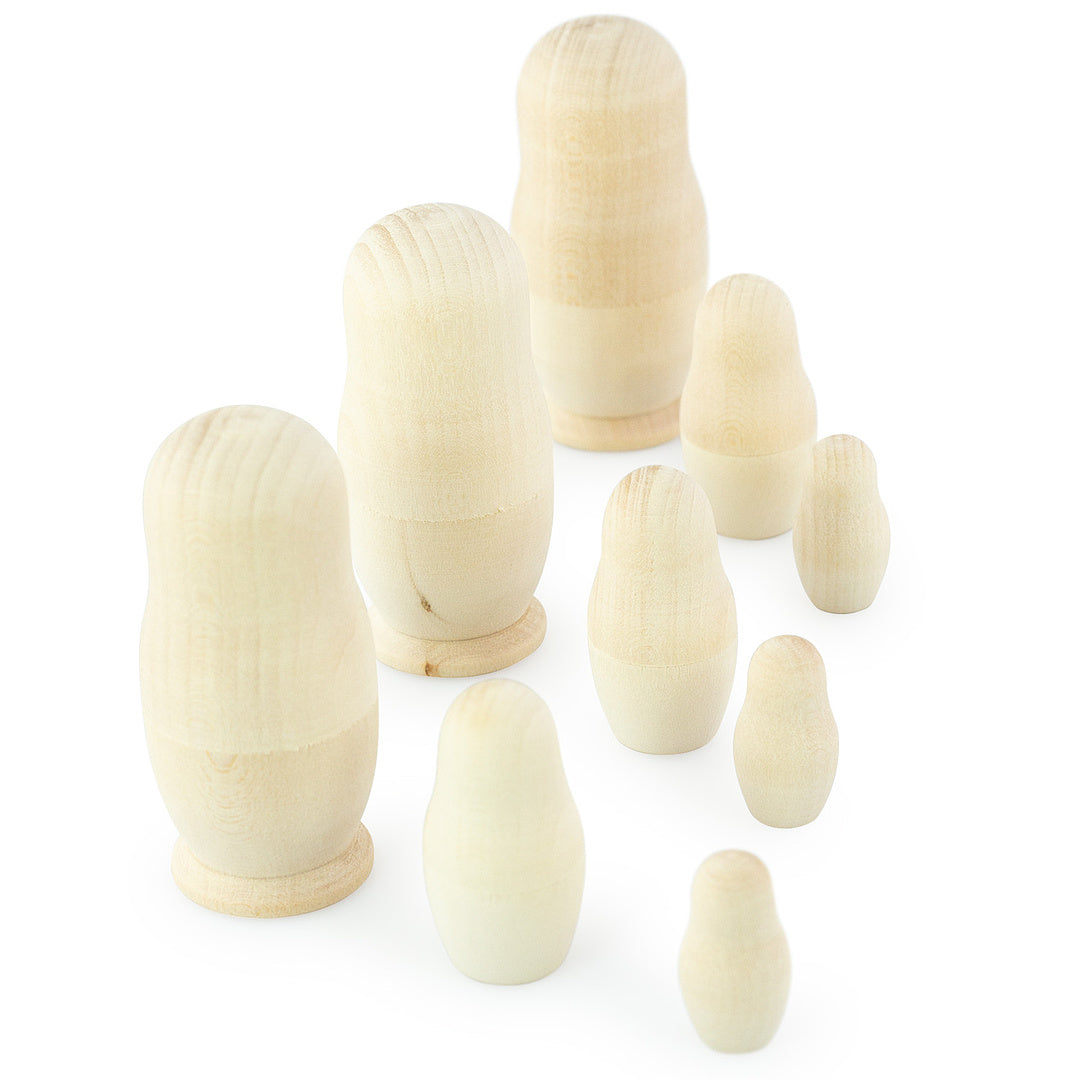 DIY Unfinished Wooden Nesting Dolls Set 3 pcs 3 seats