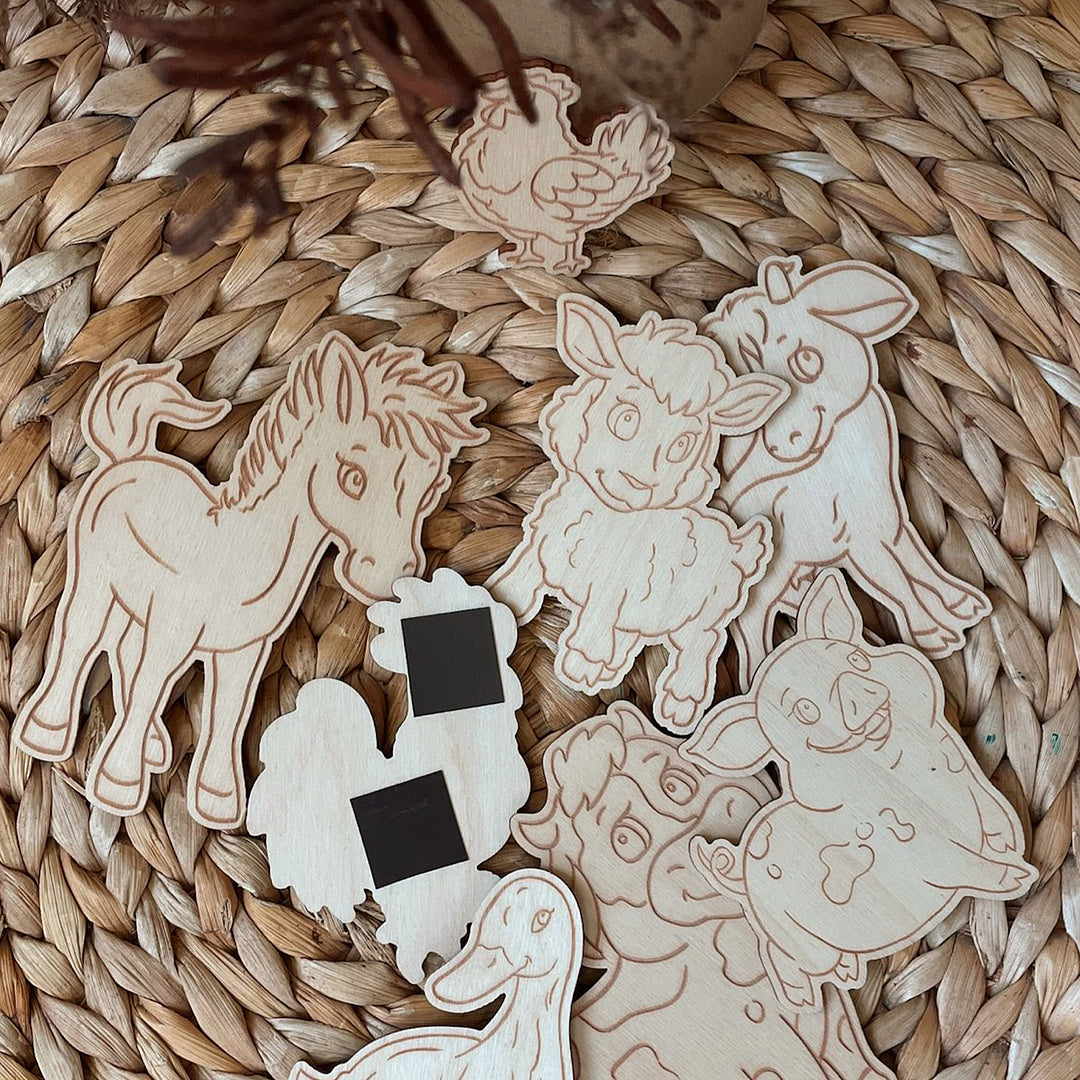 Wooden figures for painting "Animals" 8 pcs