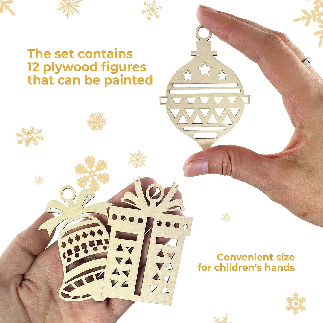 A set of 12 Christmas figures for coloring