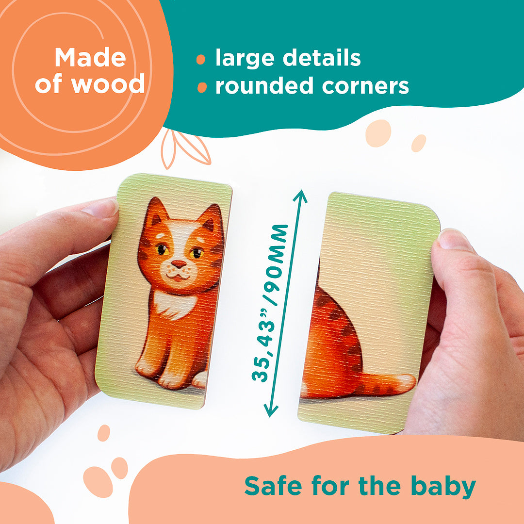 Puzzle halves for toddlers and shadows