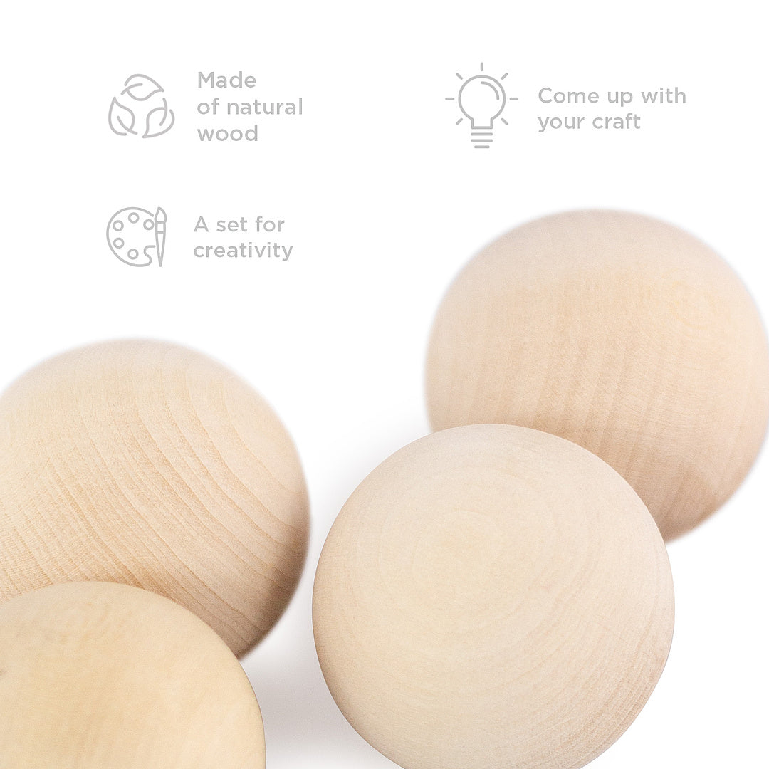 DIY 10 pcs Unfinished Balls Set 40 mm