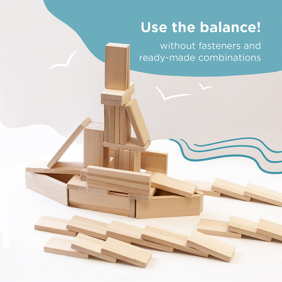 Wooden construction 54 pieces