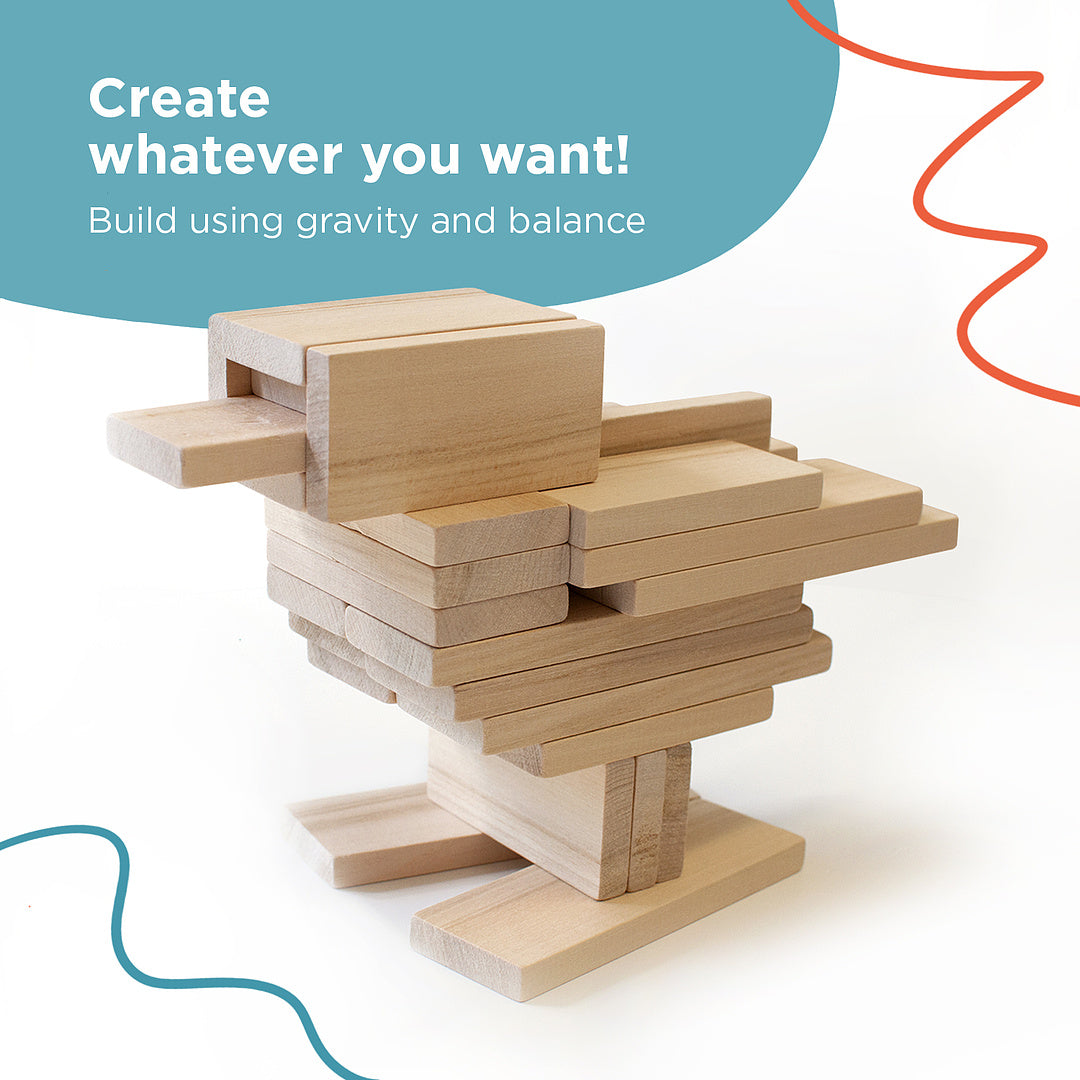 Wooden construction 54 pieces