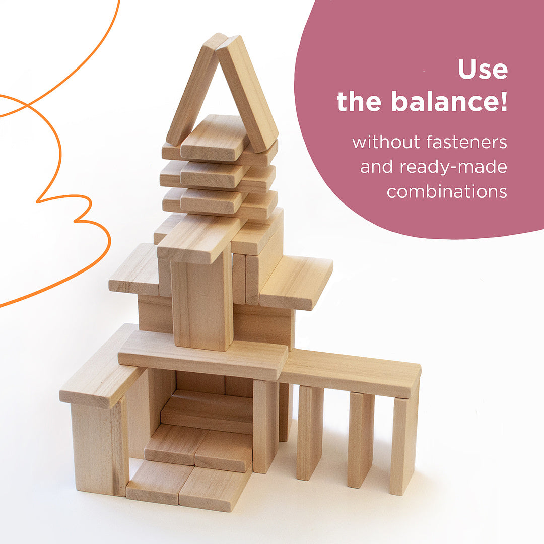 Wooden construction 108 pieces