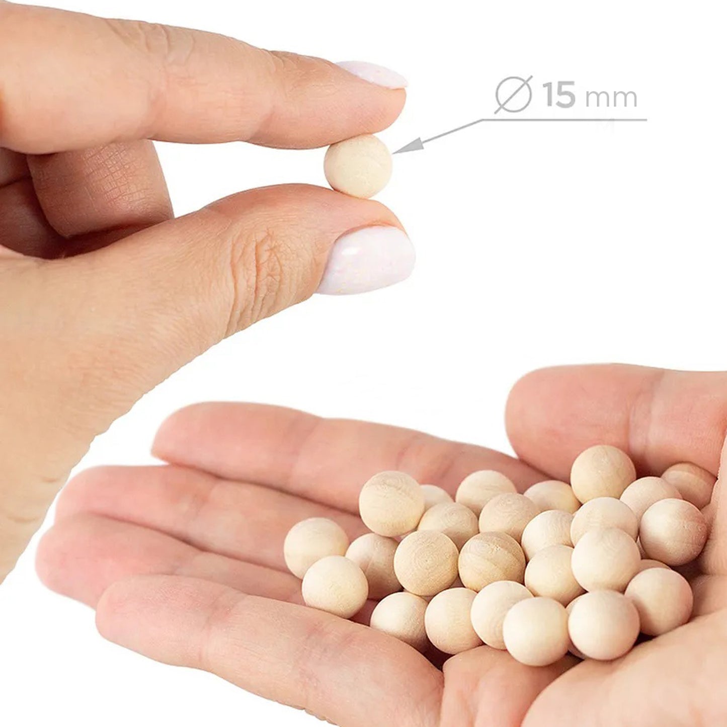 DIY 50 pcs Unfinished Balls Set 15 mm