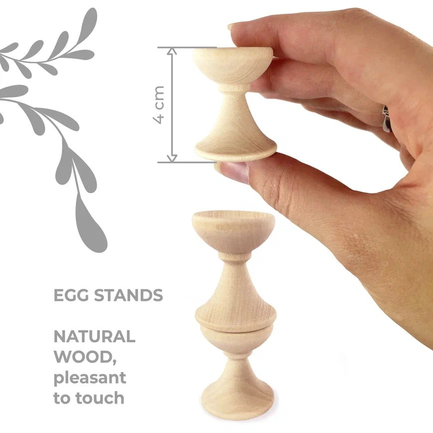Set of 3 wooden egg holders