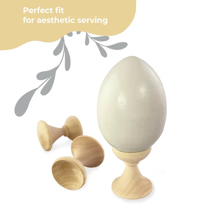 Set of 3 wooden egg holders