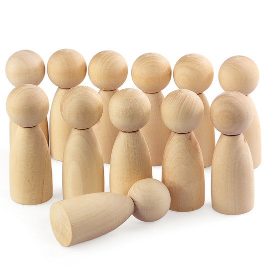 DIY Unpainted Pegs Montessori Toy Wooden Sorter Game 12 Gnomes 85 mm