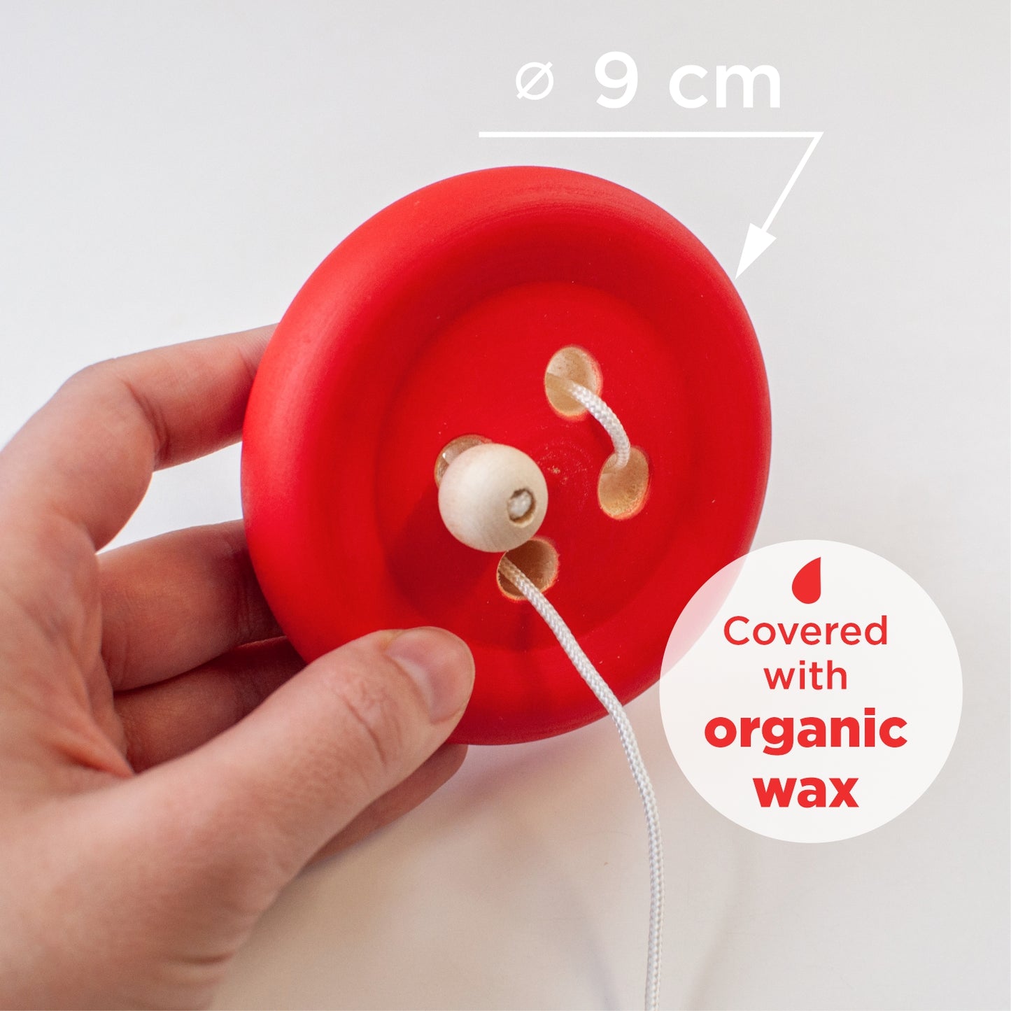 Developing Game Lacing Button Red Montessori Toy