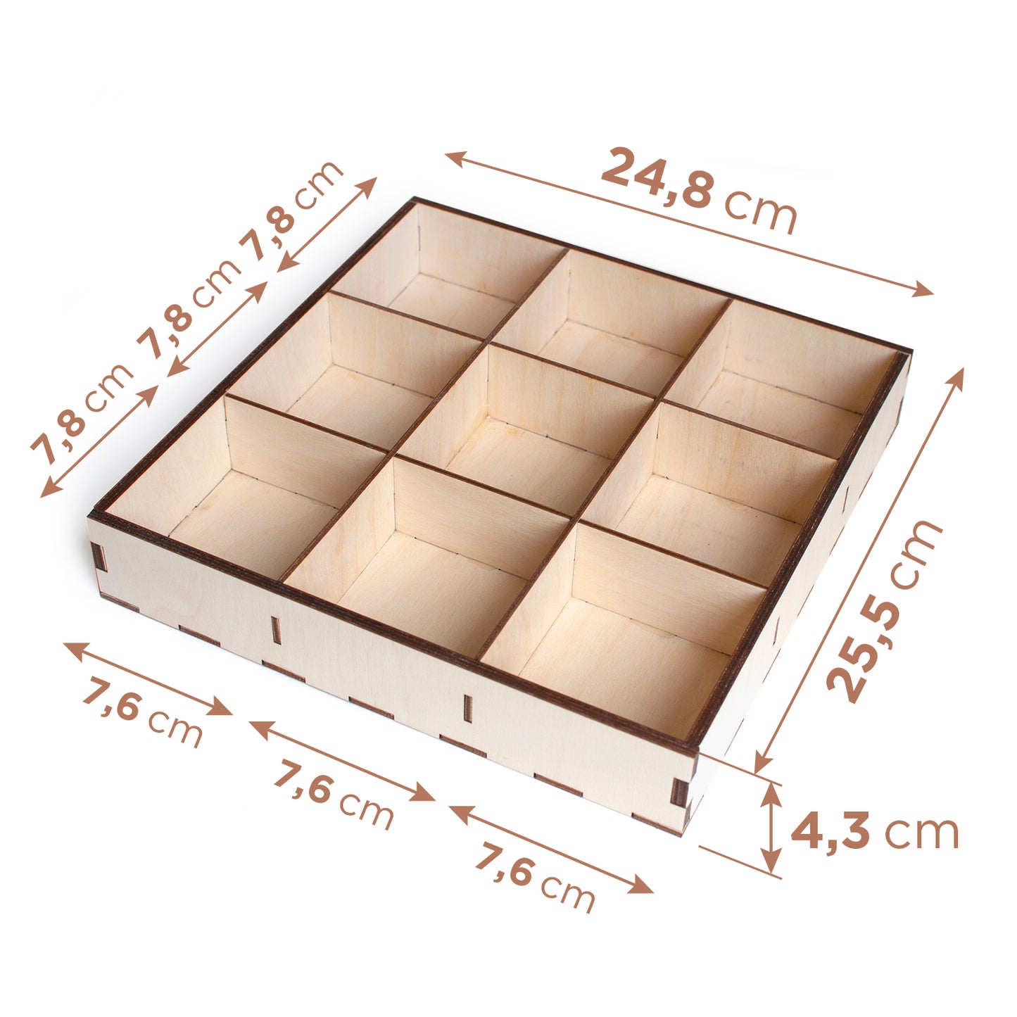 Wooden Tray for Sorting 9 Sections Montessori