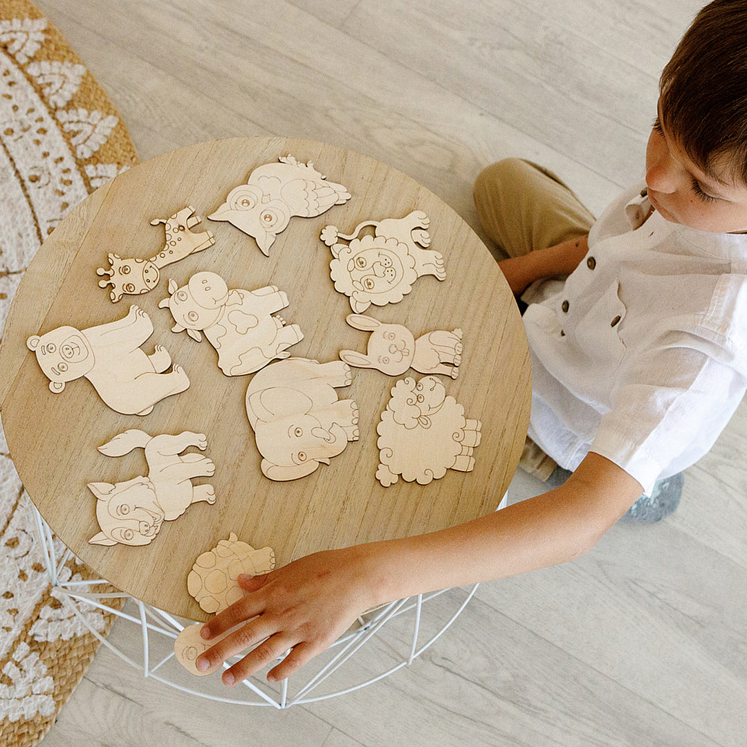 Wooden colouring models "Animals" 12 pcs