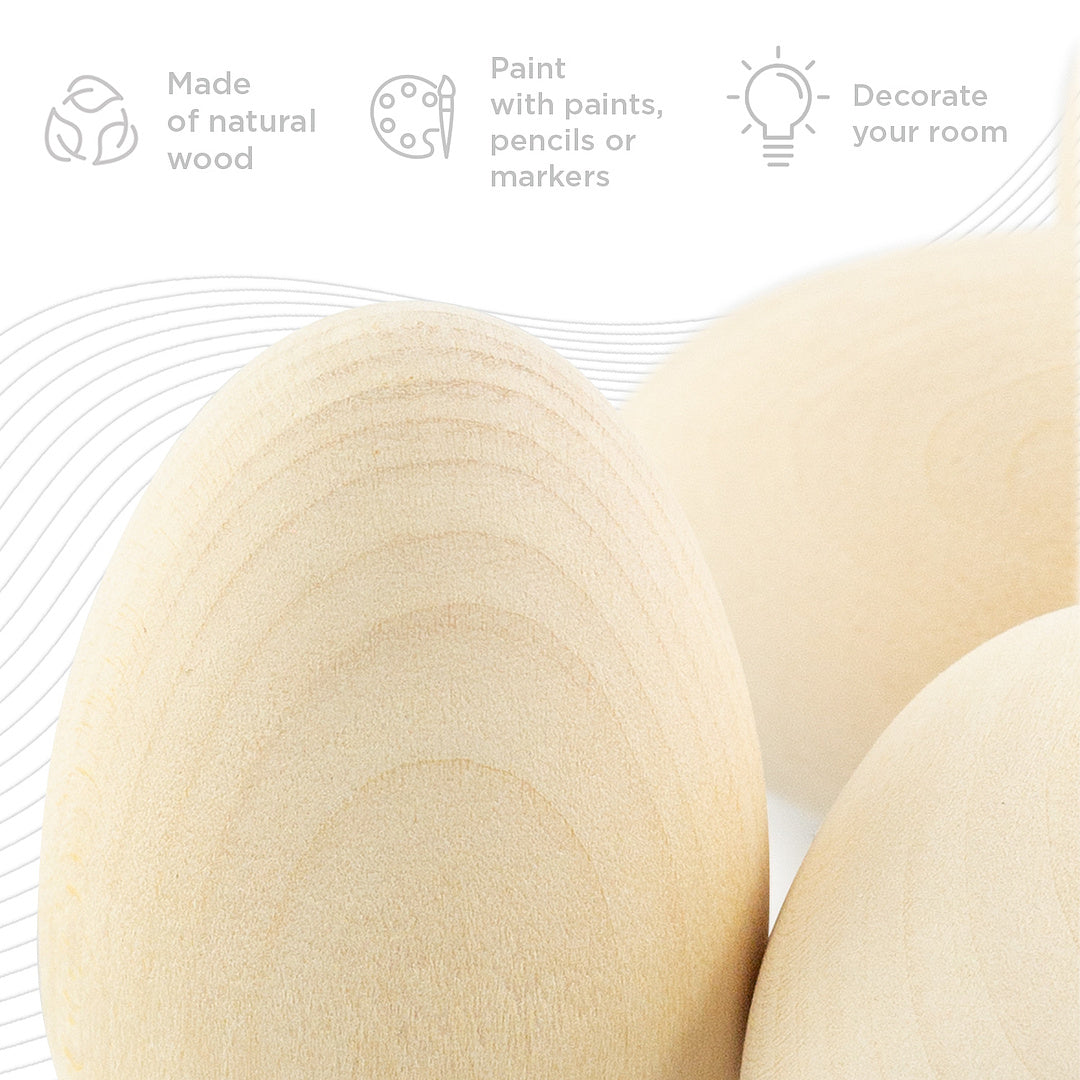 Wooden set of medium eggs 5 pieces