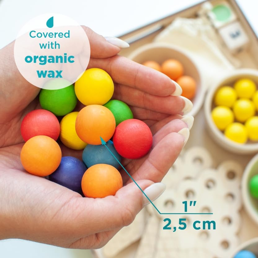 Sweet Counting Large - 60 Wooden Balls