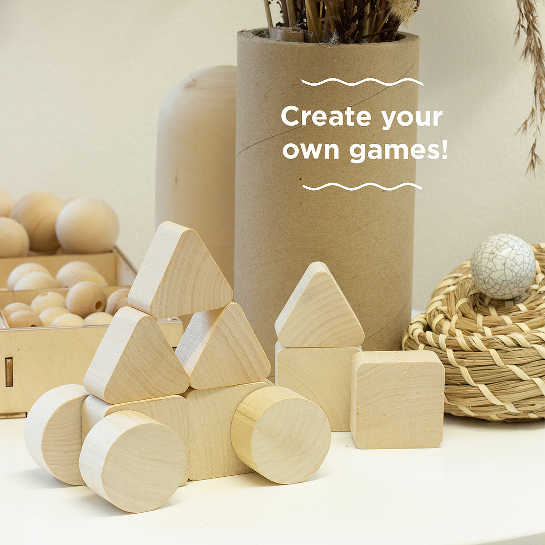 DIY 12 pcs Unfinished Geometric Figures Set