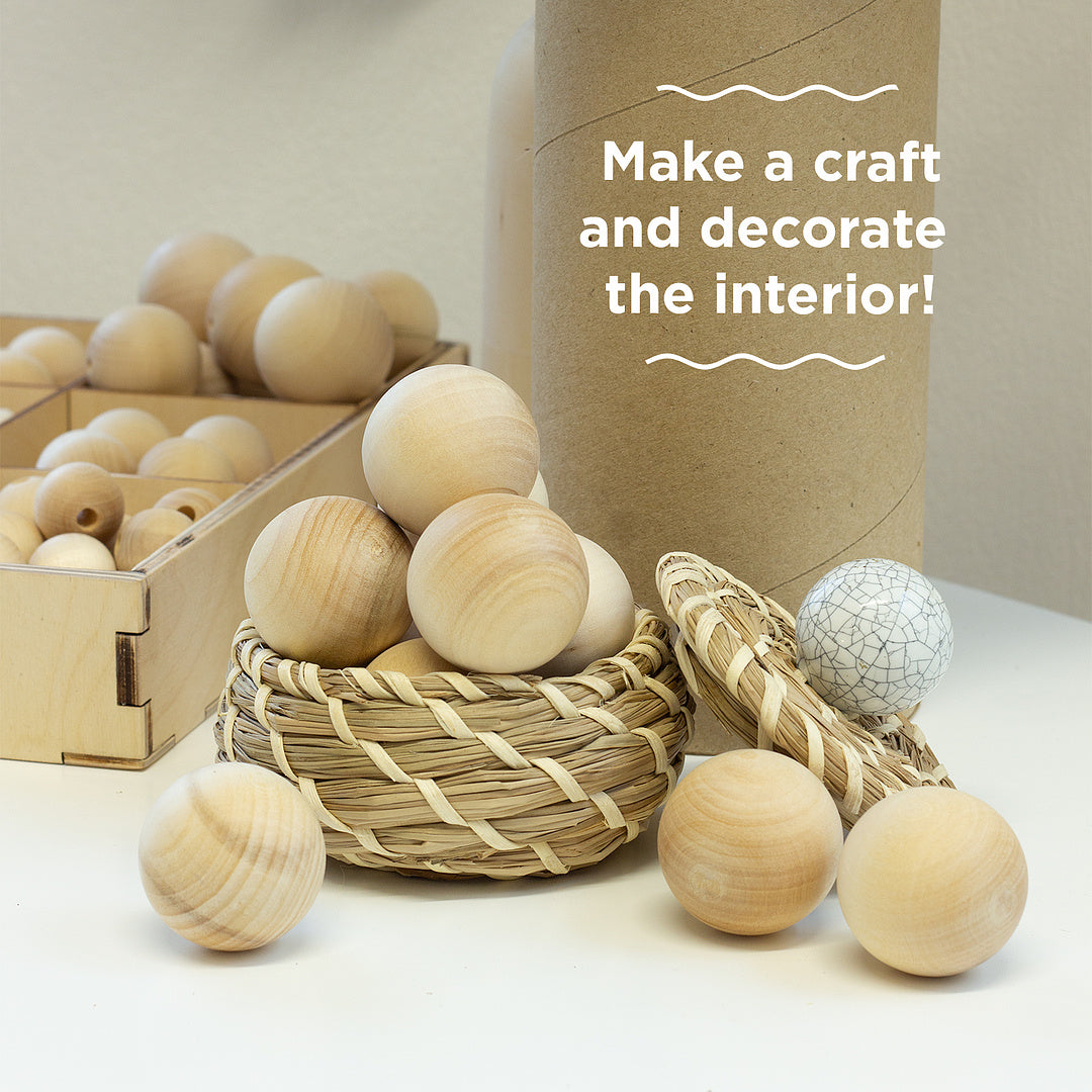 DIY 10 pcs Unfinished Balls Set 35 mm