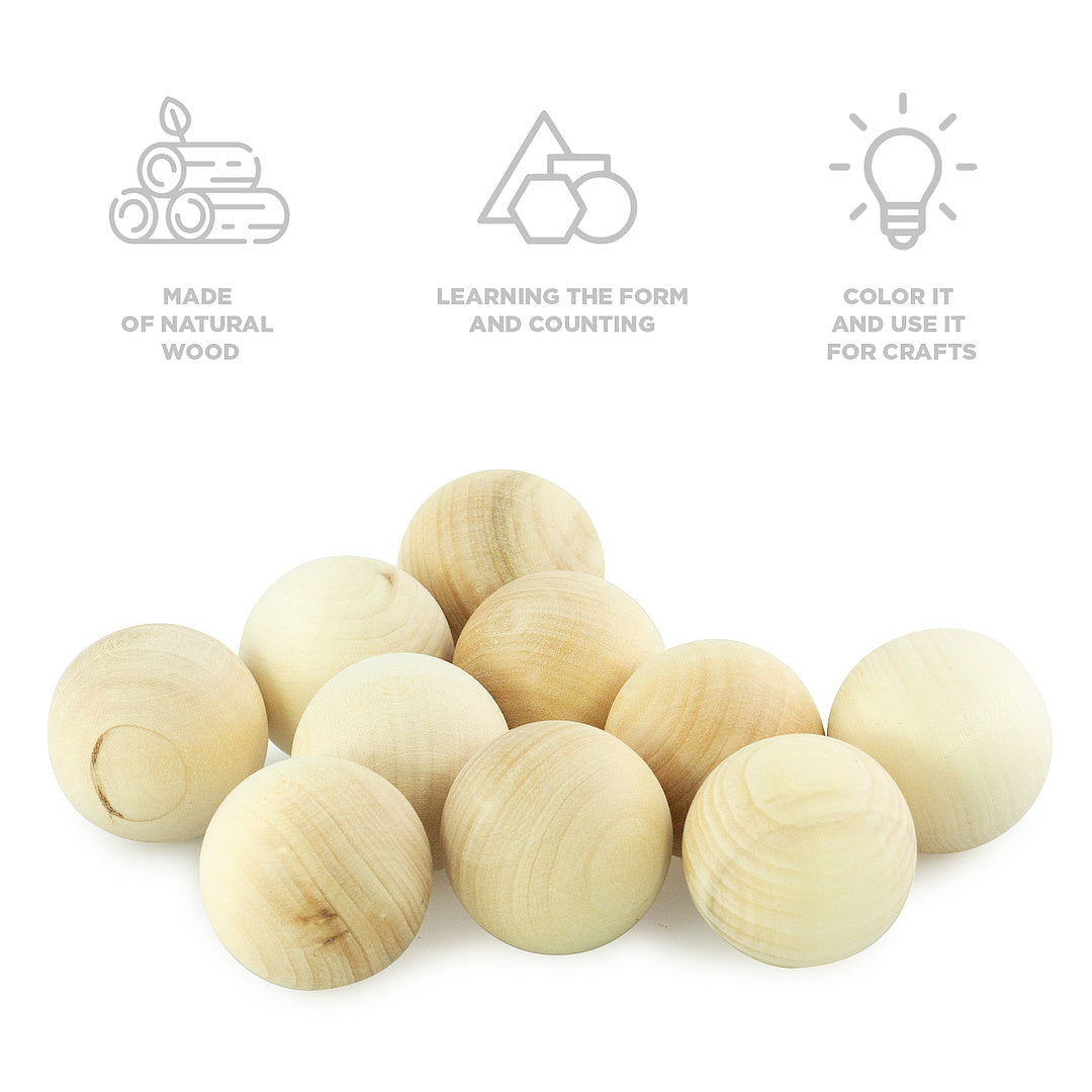 DIY 10 pcs Unfinished Balls Set 35 mm