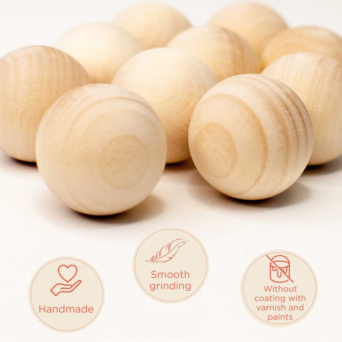 DIY 10 pcs Unfinished Balls Set 30 mm