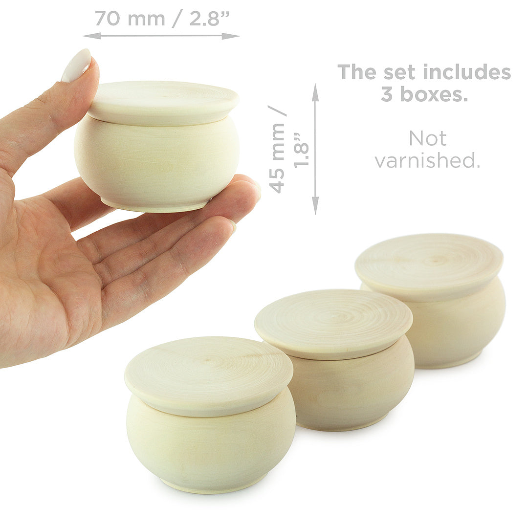 DIY 3 pcs Unfinished Wooden Caskets Set
