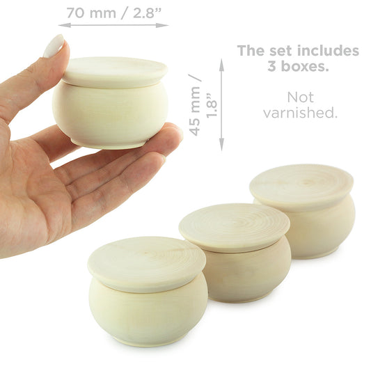DIY 3 pcs Unfinished Wooden Caskets Set