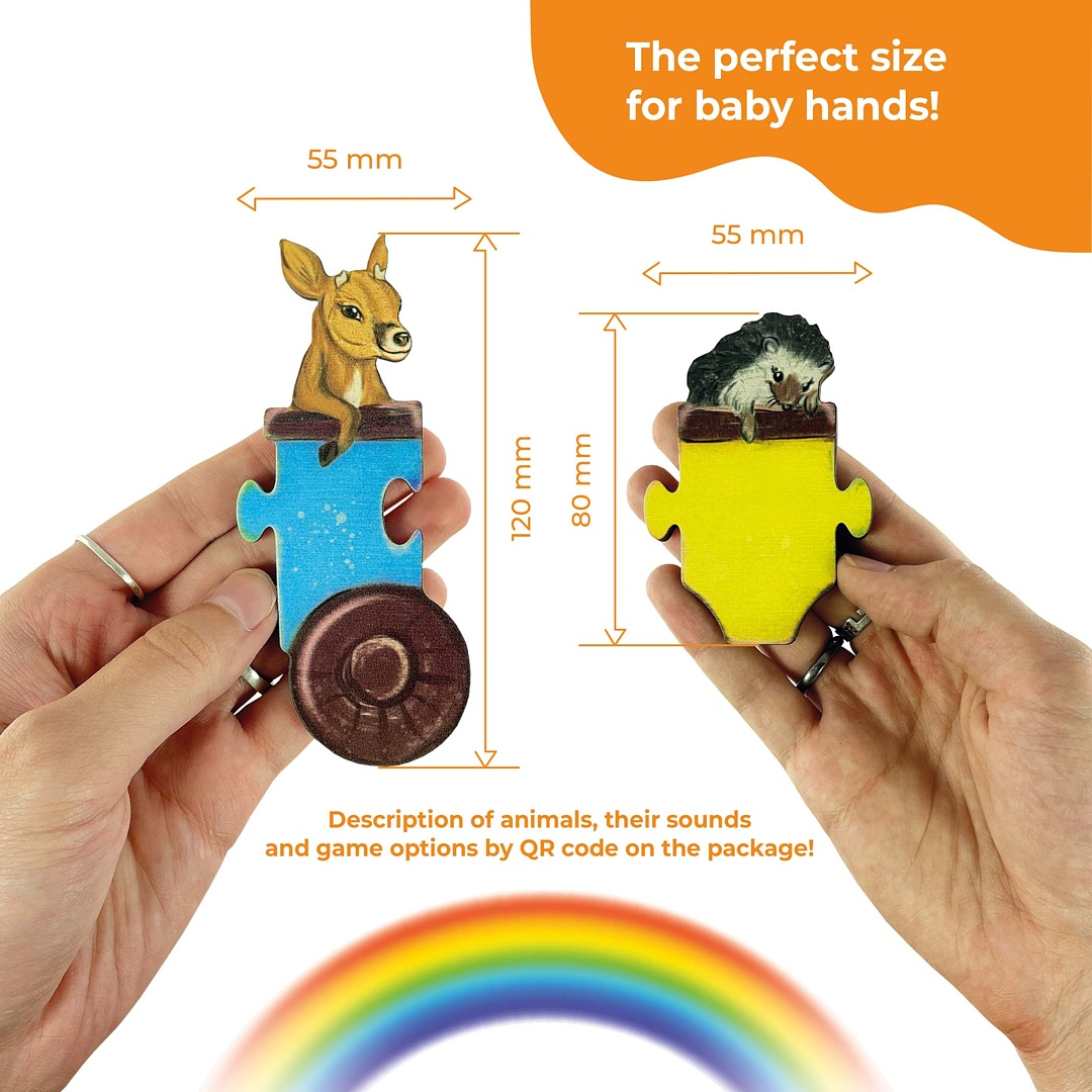Wooden Puzzle "Rainbow wagons"
