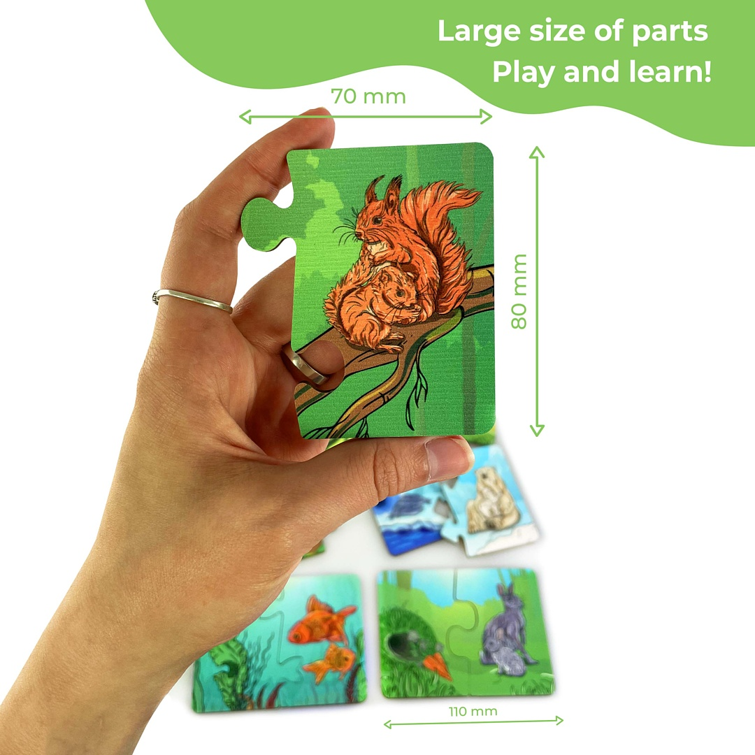 Puzzle board game "Who eats what and where do they live"