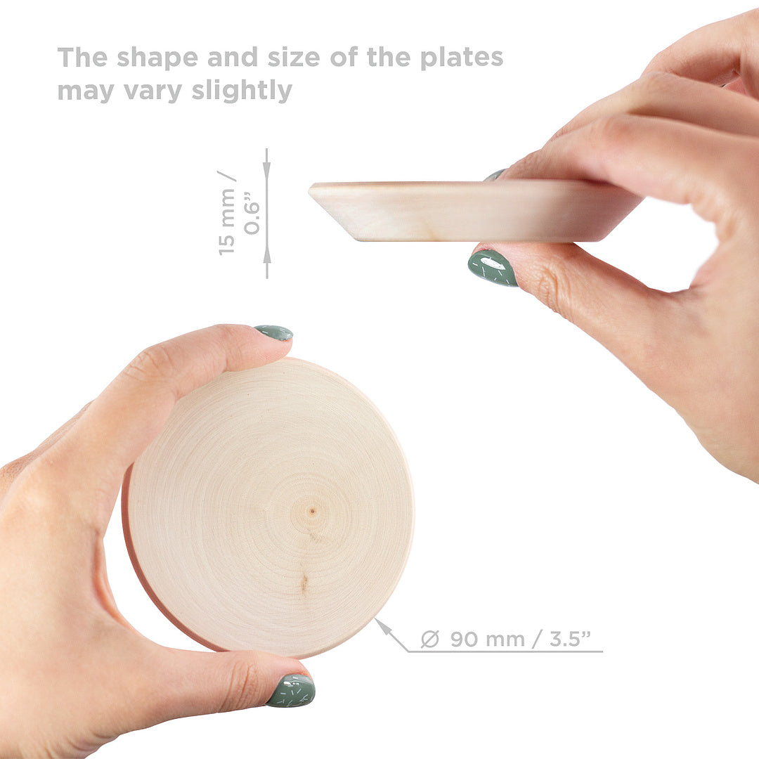 Wooden set of plates