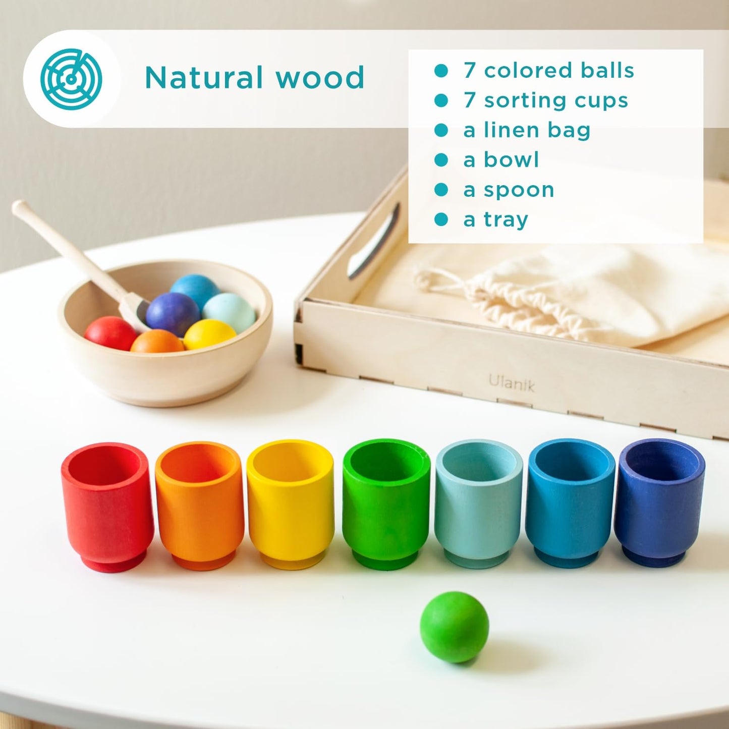 Small Rainbow Balls in Cups - 7 balls 30 mm