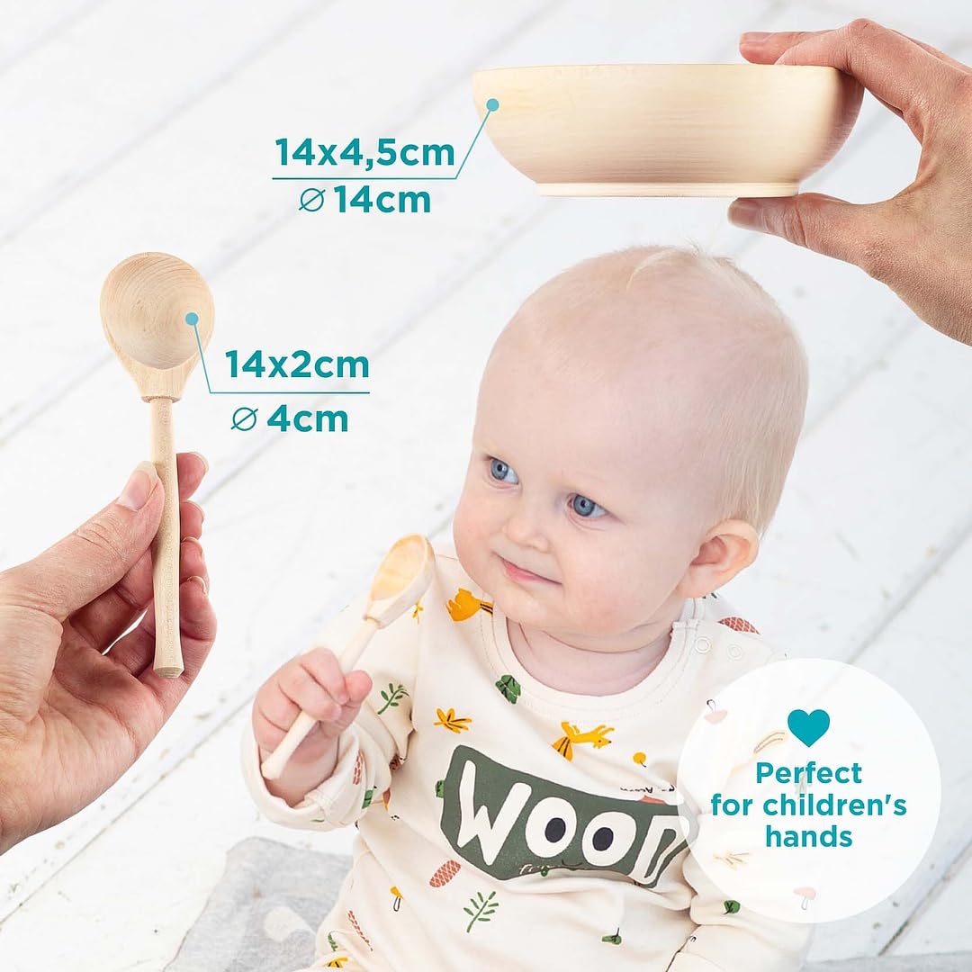 Wooden Set for Sorting Bowl and Spoon