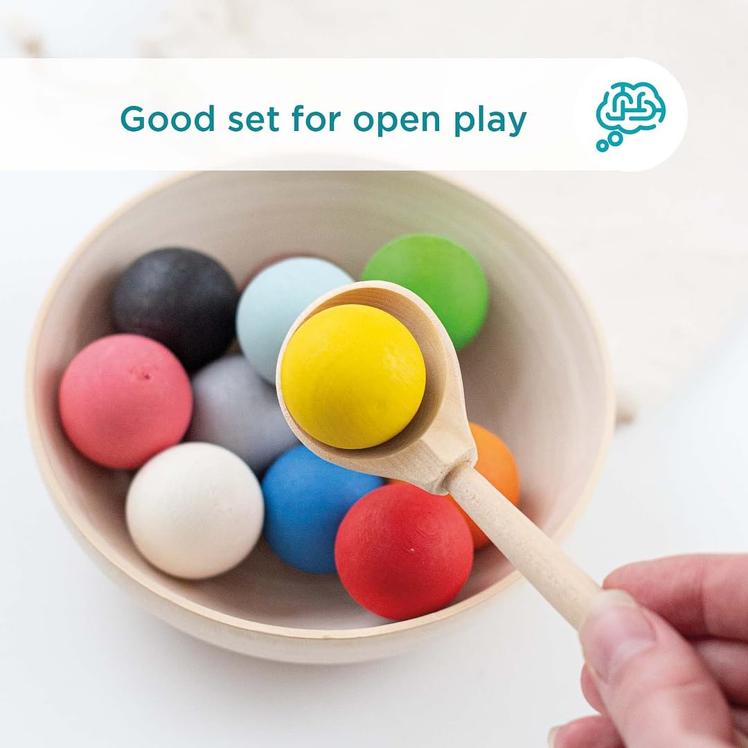 Wooden Set for Sorting Bowl and Spoon