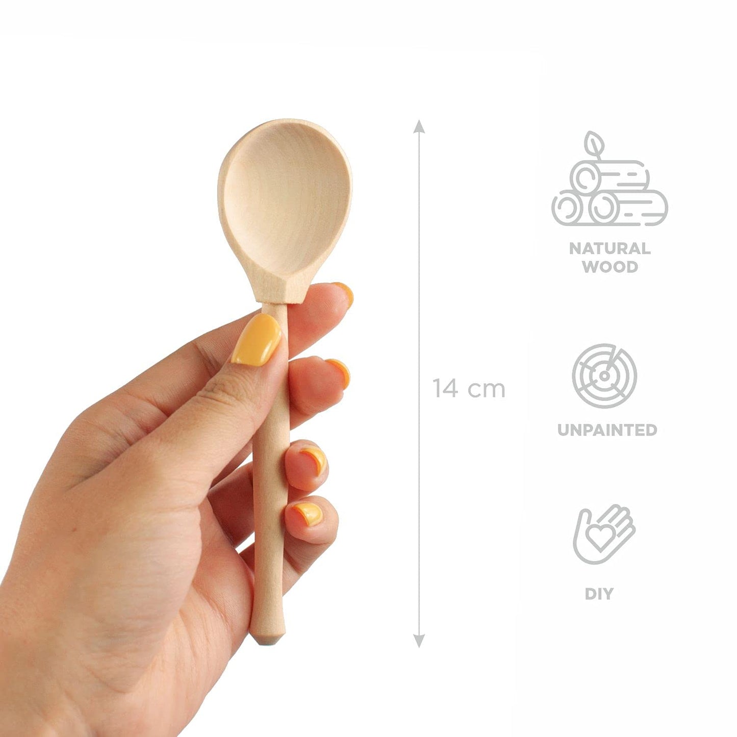 Unfinished Wooden Spoons for Craft - 12 pcs