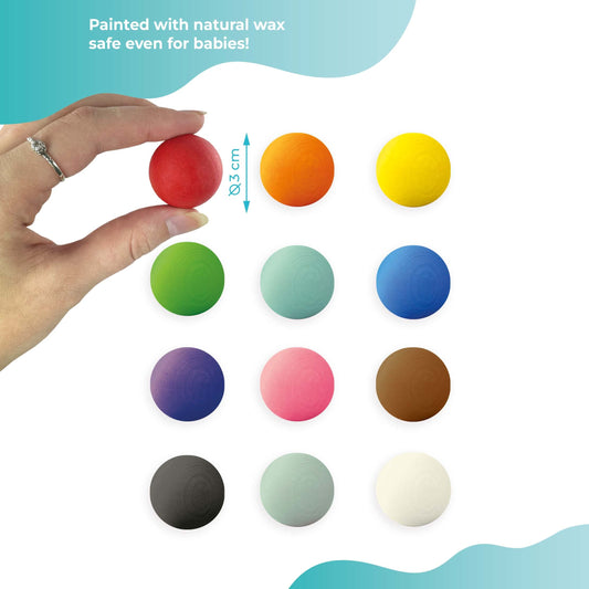 Small Wooden Balls for Sorters - 12 balls 3 cm