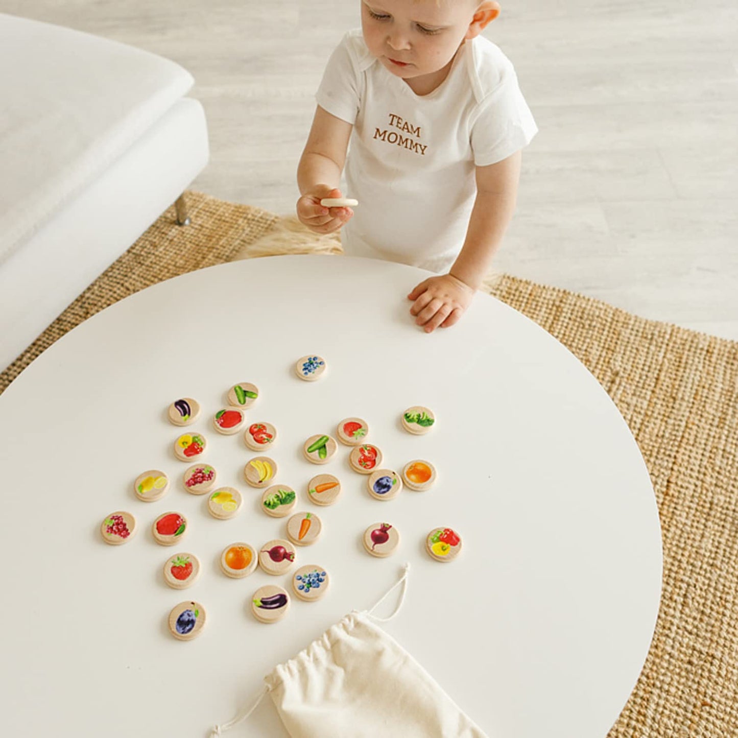 Fruits and Vegetables Memory Game - 30 chips