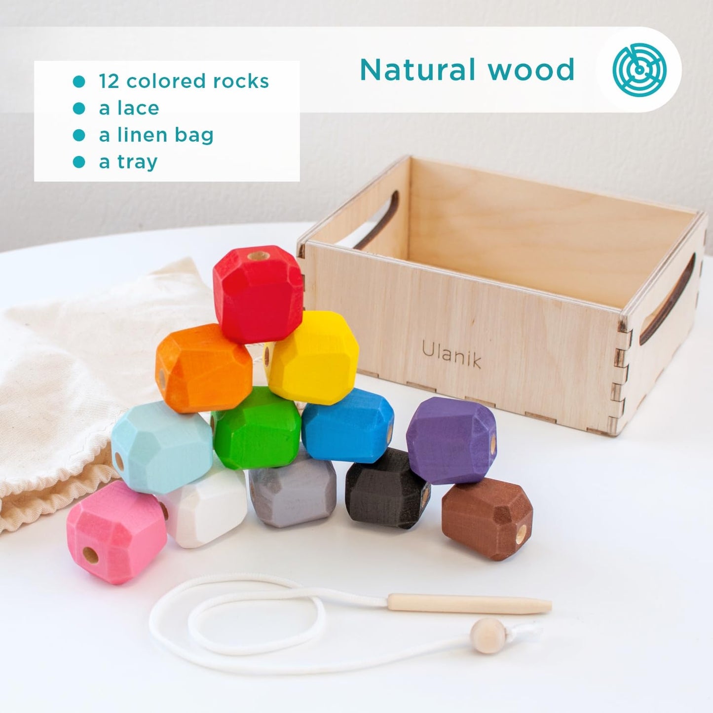 Threading Stones - 12 Balancing Stacking Stones