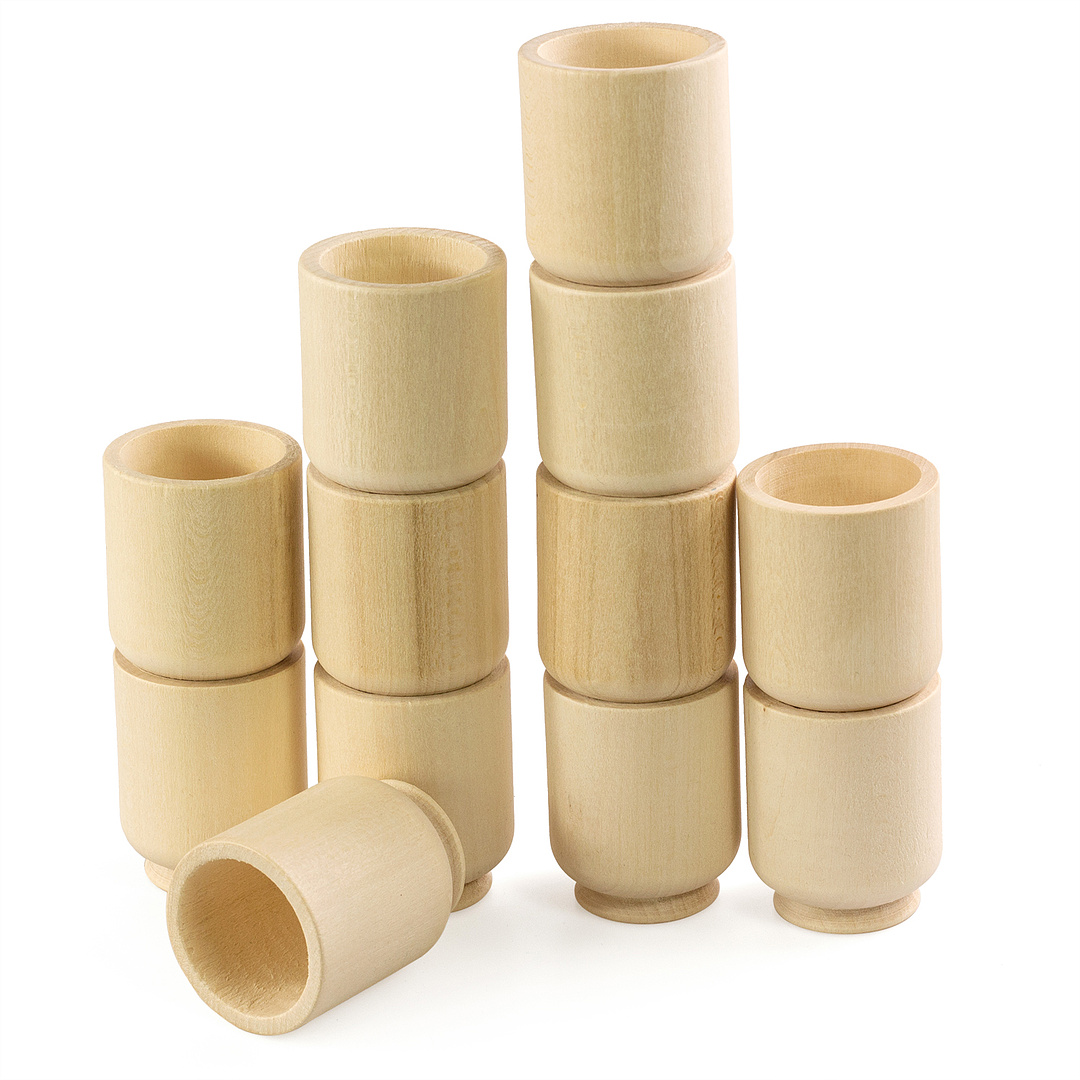 Wooden set "Cups" 12 pieces 4x5 cm