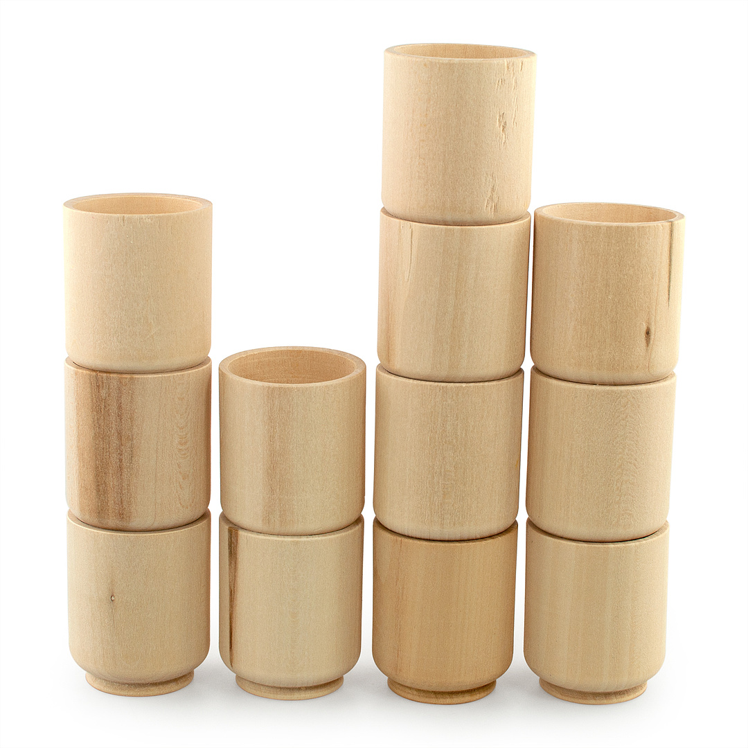 Wooden set "Cups" 12 pieces 5x6 cm