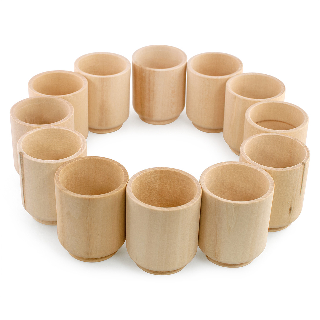 Wooden set "Cups" 12 pieces 5x6 cm