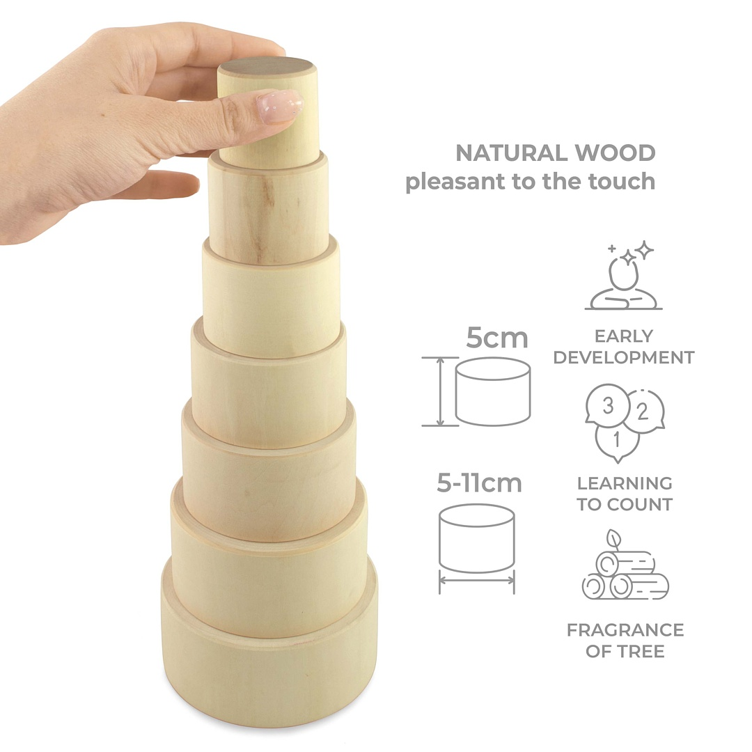 Wooden set "Sorting cups" 7 pieces