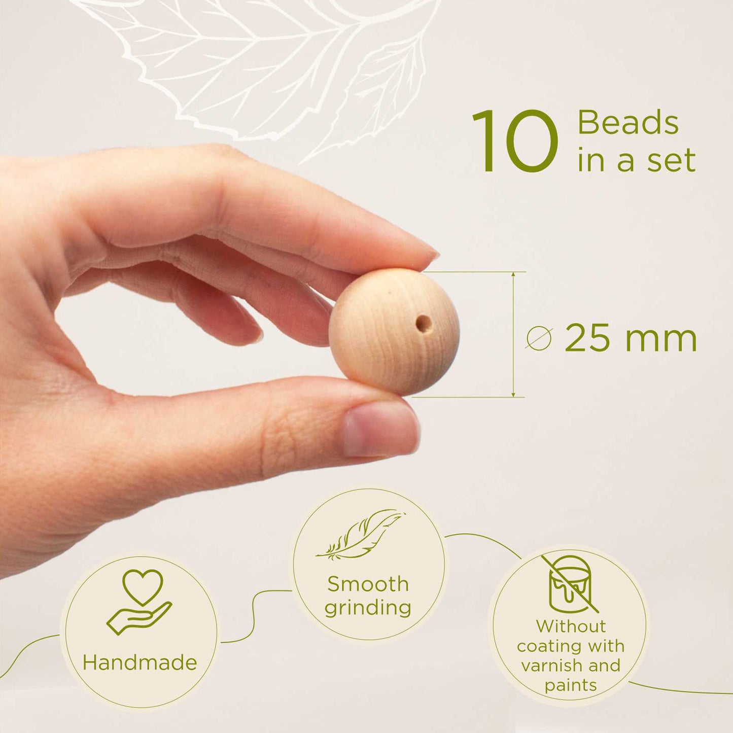 Wooden set "Beads" 10 pieces