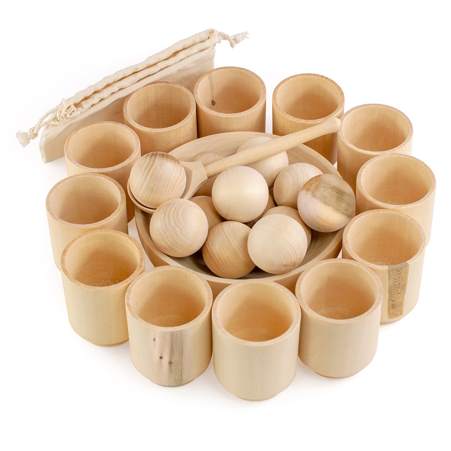 DIY Unpainted Balls in Cups Large Montessori Toy Wooden Sorter Game