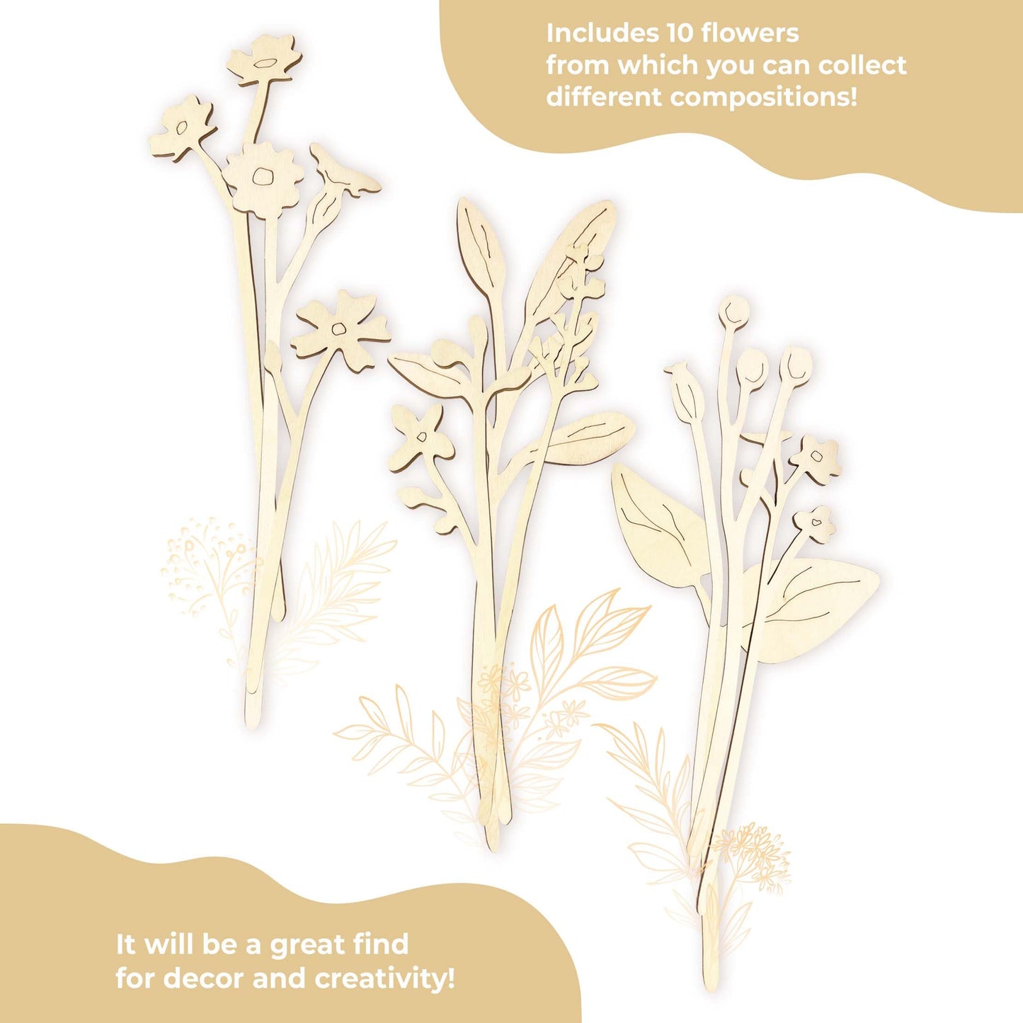 Colouring Set Flowers - 10 pcs